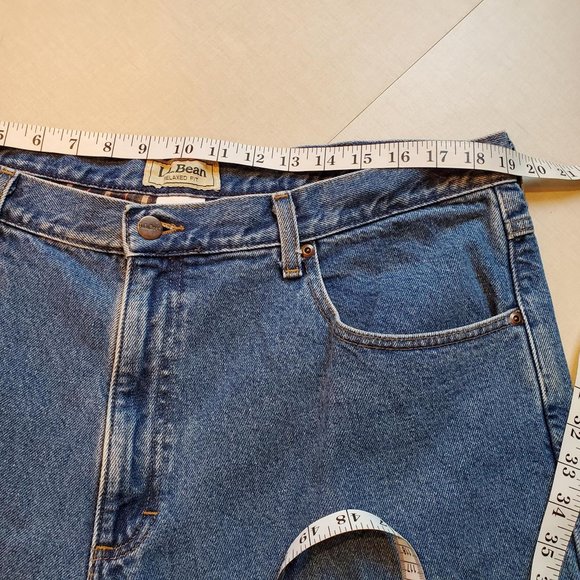 Vintage Men's L.L. Bean Relaxed Fit Flannel Plaid Lined Jeans 40x30 - Picture 13 of 15